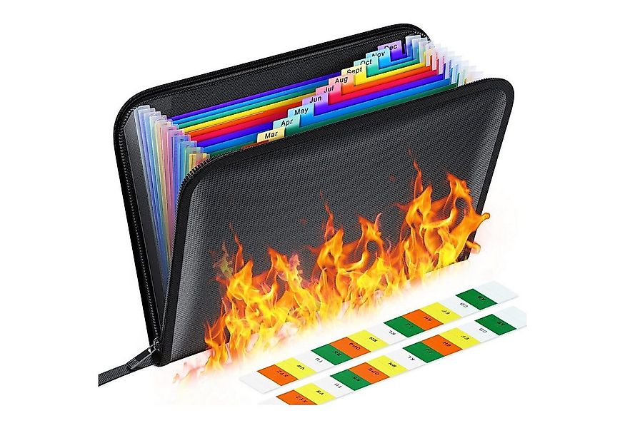 LuxusKollektion Fächermappe Feuerfeste Dokumentenmappe A4 13 Fächer Wasserd günstig online kaufen