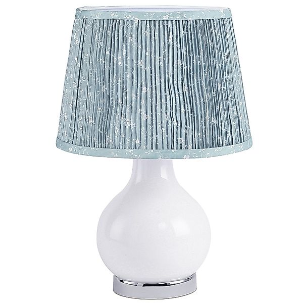 Tukrool Nachttischlampe Plissierte Glas-Tischleuchte mit graublauem günstig online kaufen