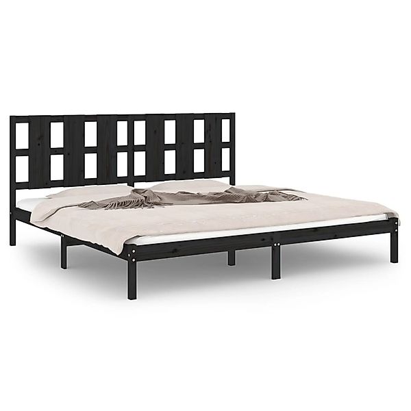 vidaXL Massivholzbett Schwarz Kiefer 200x200 cm1084257 günstig online kaufen