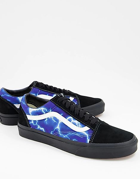 Vans – Old Skool – Sneaker mit Blitz-Design in Schwarz günstig online kaufen