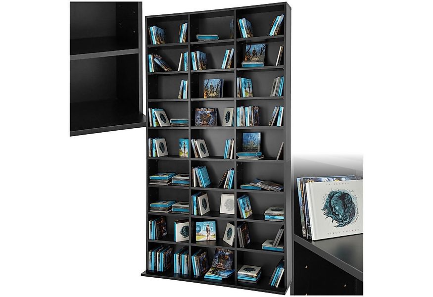 tectake CD-Regal Medienregal Christel in Holzoptik 180x102x23,5cm, Sammlers günstig online kaufen