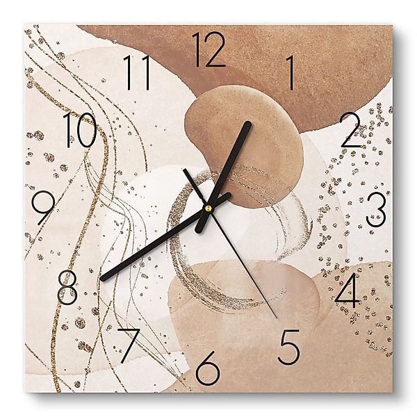DEQORI Wanduhr 'Erdfarbene Eleganz' (Glas Glasuhr günstig online kaufen