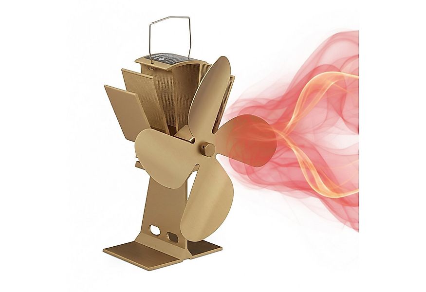 relaxdays Kaminventilator Ofenventilator ohne Strom, Bronze günstig online kaufen
