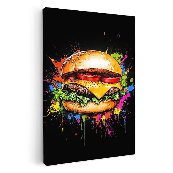 OneMillionCanvasses® Leinwandbild Hamburger - Graffiti - günstig online kaufen