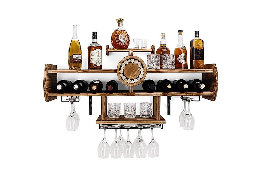 Yorbay Weinregal aus Holz für Hausbar, Wandbar mit Korkhalter, Flugzeug-för günstig online kaufen