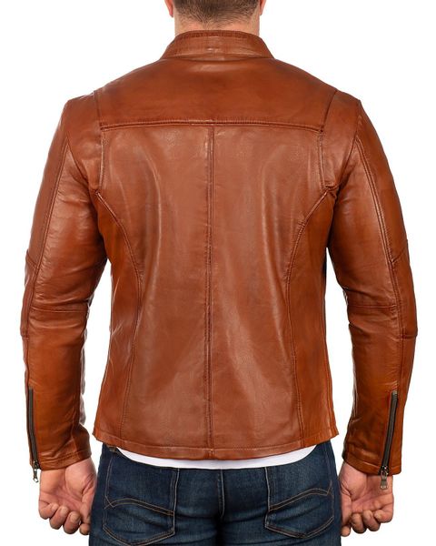 Reichstadt Lederjacke Herren Regular Fit Bikerjacke günstig online kaufen