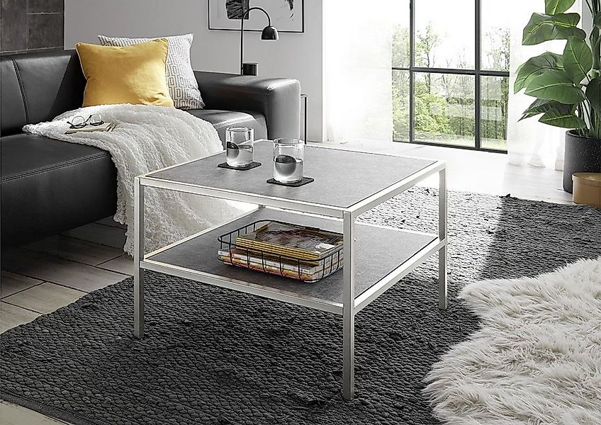 freiraum Couchtisch ORINOCO, aus Glas in Keramik-Optik grau. Abmessungen (L günstig online kaufen