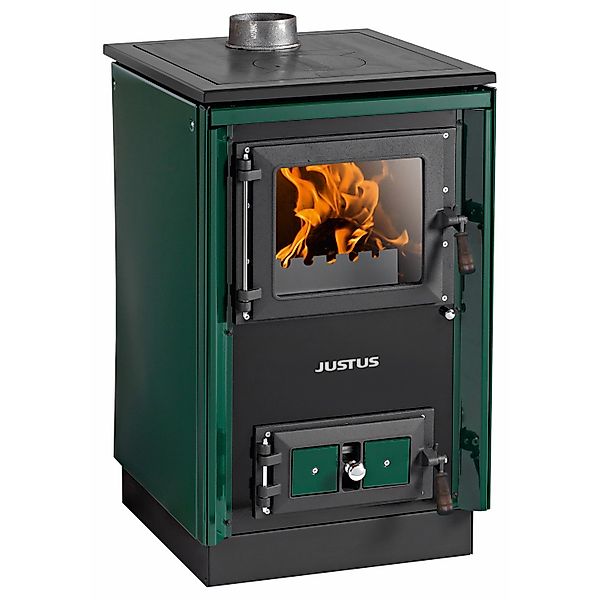 Justus Küchenofen Rustico 50 2.0 Stahl Grün 7 kW günstig online kaufen