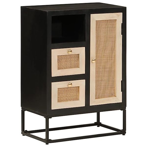 vidaXL Sideboard Schwarz 55x30x76 cm Massivholz Mango und Eisen 372001 günstig online kaufen