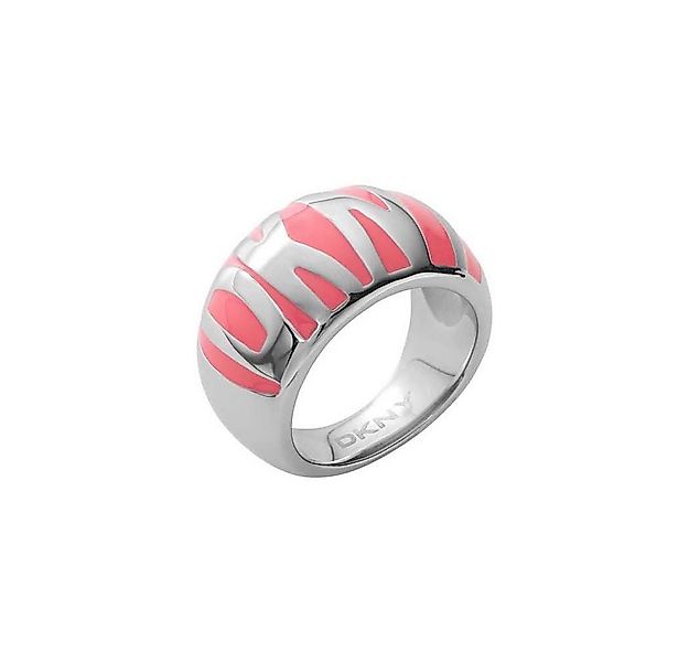DKNY Fingerring Damen, aus Edelstahl, Silber/Rosa, Gr. 56 (17,8mm) günstig online kaufen