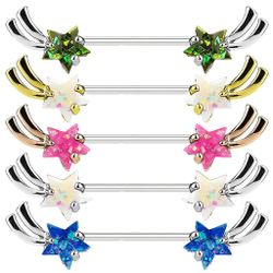 Taffstyle Intimpiercing Intim Brustpiercing Barbell Sternschnuppe günstig online kaufen