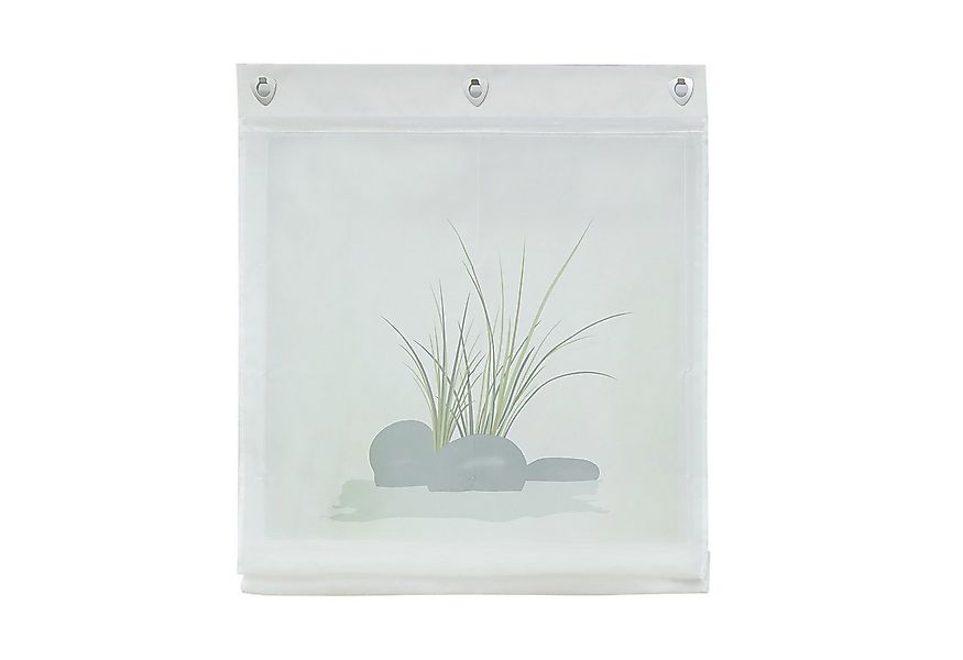 Joyswahl Raffrollo Zoe, mit Hakenaufhängung, Ösenraffrollo Weiß-Grün mit Bä günstig online kaufen