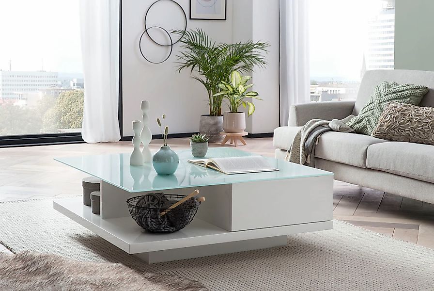 SalesFever Couchtisch "im minimalistischen Stil", Kristallklare Tischplatte günstig online kaufen
