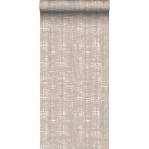 Sanders & Sanders Tapete Leinen-Optik Graurosa 53 cm x 10 m günstig online kaufen
