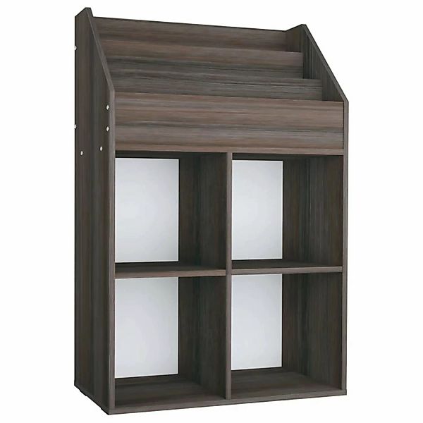 vidaXL Kinder-Bücherregal Grau & Sonoma-Eiche 71x30x114 cm Spanplatte günstig online kaufen