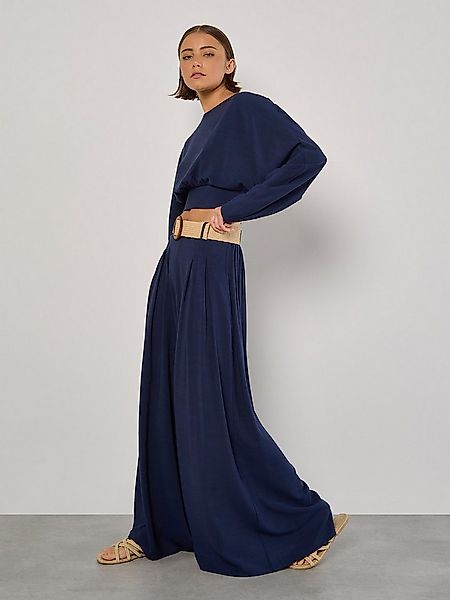 Apricot Stoffhose Palazzo-Hose mit Faltengürtel günstig online kaufen