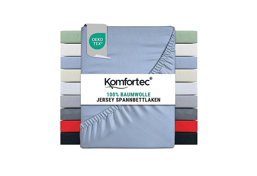 Komfortec Spannbettlaken Jersey Spannbettuch, 90x200, 140x200, 160x200, 180 günstig online kaufen