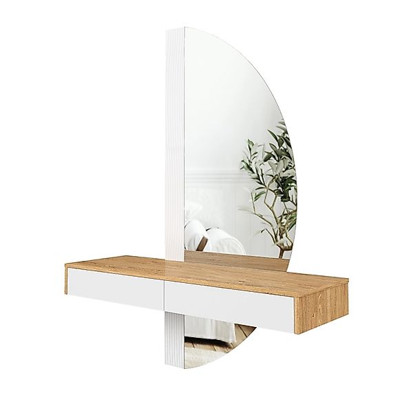 Vicco Schminktisch Melisa, Eiche/Weiß, 120 cm mit LED Beleuchtung günstig online kaufen