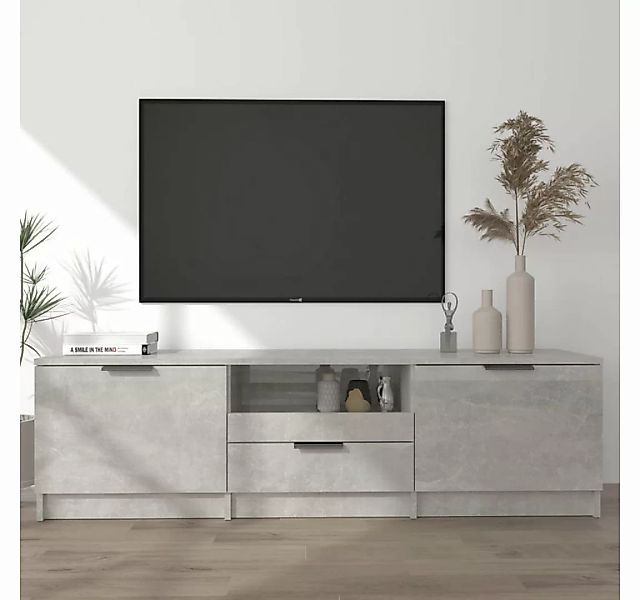 furnicato TV-Schrank Betongrau 140x35x40 cm Holzwerkstoff günstig online kaufen