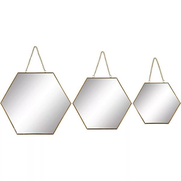 Wandspiegel-Set Blush Bordeaux Metall Gold 3-tgl. günstig online kaufen
