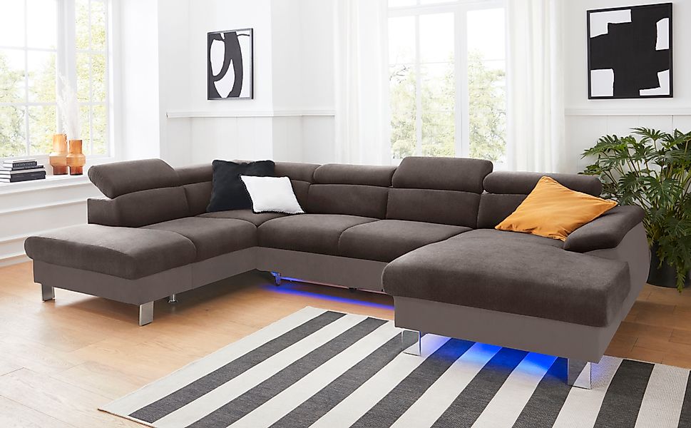 COTTA Wohnlandschaft »Komaris U-Form, B: 320 cm« mit Kopfteilverstellung, o günstig online kaufen