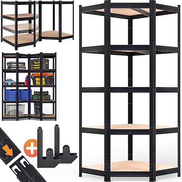 Schwerlasteckregal Schwarz 180x70x40cm verzinkt 875kg günstig online kaufen