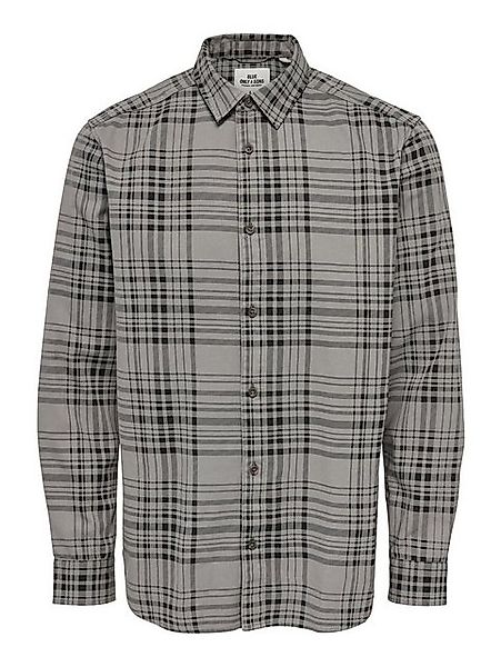 ONLY & SONS Langarmhemd Kariertes aus Twill Baumwolle ONSAXL ONSAXL REG WAS günstig online kaufen
