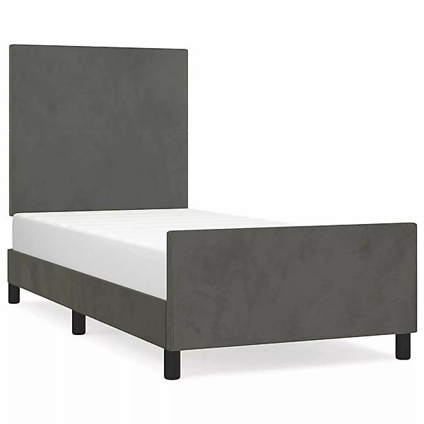 vidaXL Bettgestell mit Kopfteil Dunkelgrau 100x200 cm Samt Modell 41371122 günstig online kaufen