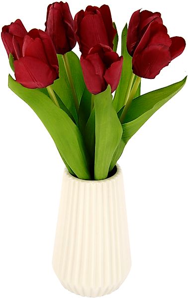 I.GE.A. Kunstblume "Real-Touch-Tulpen", Vase aus Keramik günstig online kaufen