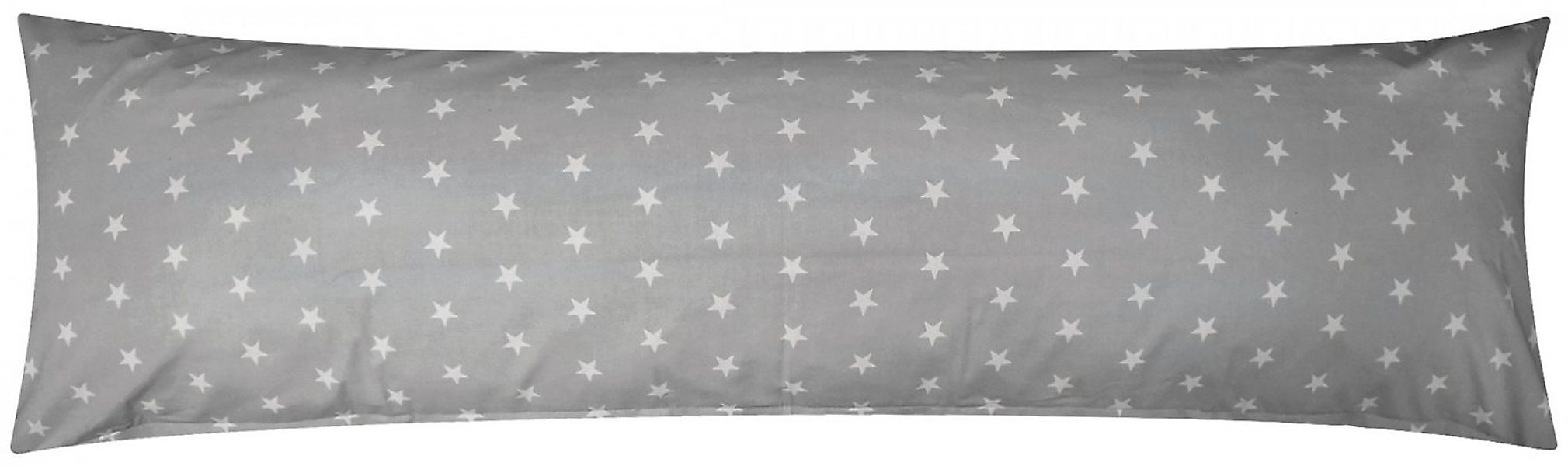 Heubergshop Seitenschläferkissenbezug, (1 Stück), 40x145cm Sterne in grau, günstig online kaufen