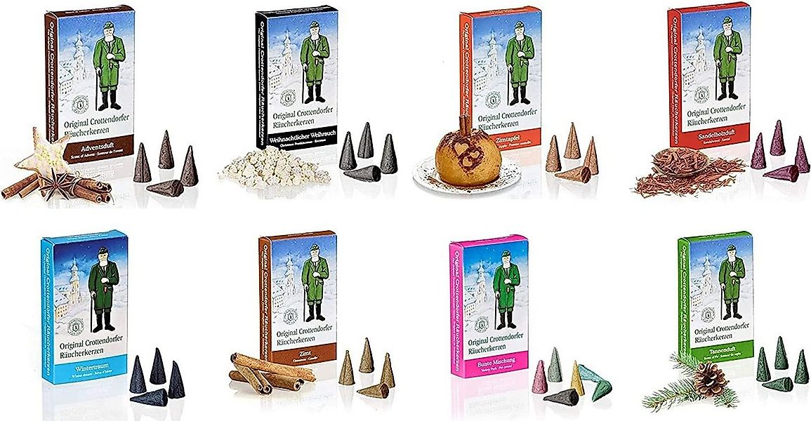 Crottendorfer Duftkerze 8 Päckchen Räucherkerzen- Adventsduft, Weihrauch, Z günstig online kaufen