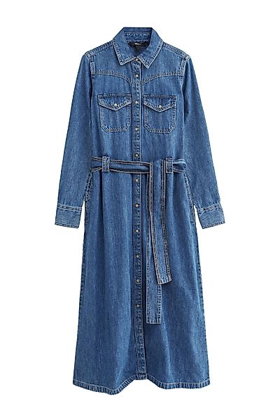 Next Jeanskleid Jeans-Midikleid mit gestuftem Frontsaum günstig online kaufen
