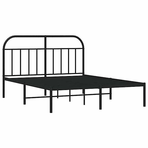 vidaXL Bettgestell mit Kopfteil Metall Schwarz 135x190 cm 353634 günstig online kaufen