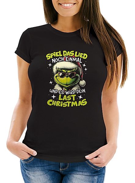 MoonWorks Print-Shirt Weihnachtsshirt Damen Grinch Spruch günstig online kaufen