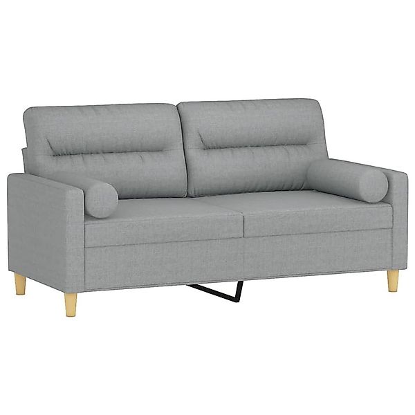 vidaXL Sofa 2-Sitzer-Sofa mit Zierkissen Hellgrau günstig online kaufen