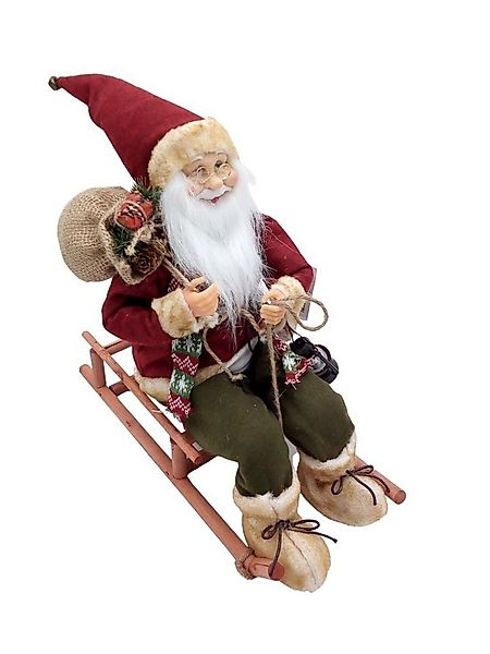 BURI Dekofigur Weihnachtsmann auf Schlitten Nikolaus Santa Claus Weihnachts günstig online kaufen