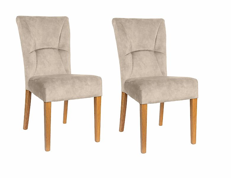Home affaire 4-Fußstuhl "Henry" (Set) 2 Stk. Samtvelours Sitz und Rücken ge günstig online kaufen