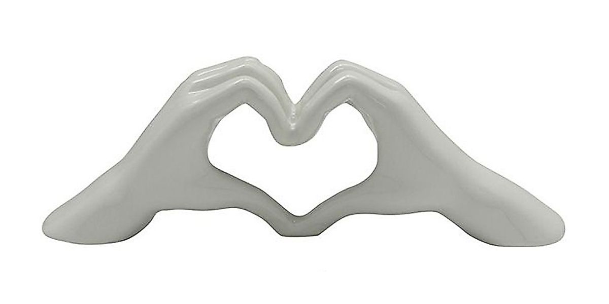 GILDE Dekofigur Herzhand, Weiß, Herzfigur, Liebesgeschenk, Hochzeitsdeko, S günstig online kaufen