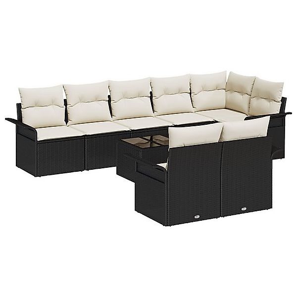 vidaXL Loungesofa 8-teiliges Garten Sofa Set mit Kissen braun Poly Rattan, günstig online kaufen