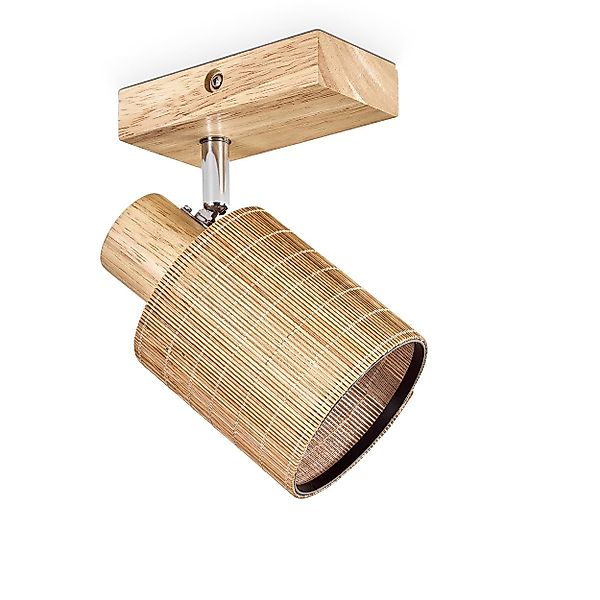 hofstein Deckenleuchte Deckenlampe aus Holz/Metall/Bambus in günstig online kaufen