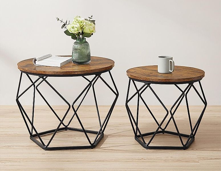 VASAGLE Couchtisch (2er Set), Beistelltisch, abnehmbare günstig online kaufen