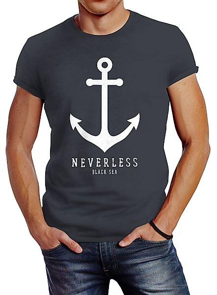 Neverless Print-Shirt Herren T-Shirt Anker Nautical günstig online kaufen