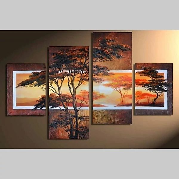 4 Leinwandbilder AFRIKA Baum (9) 120 x 80cm Handgemalt günstig online kaufen