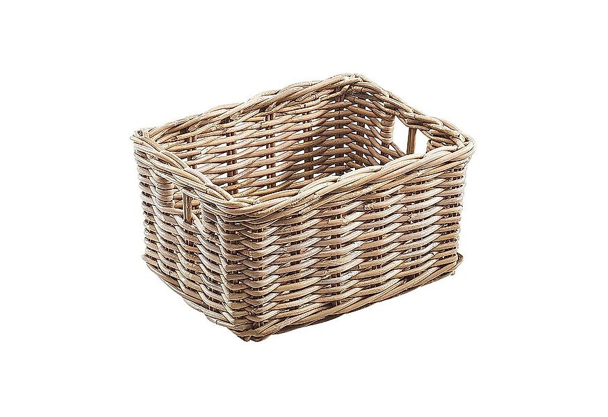 Kobolo Aufbewahrungskorb Rattankorb Kubu grau eckig 40x30x20 cm günstig online kaufen
