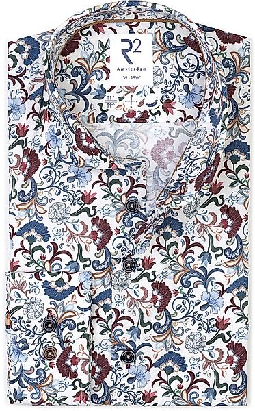 R2 Hemd Poplin Flower Druck Multicolour - Größe 39 günstig online kaufen