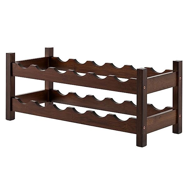 Costway Weinregal Bambus 12 Flaschen Braun 60,5 x 24 x 25 cm günstig online kaufen