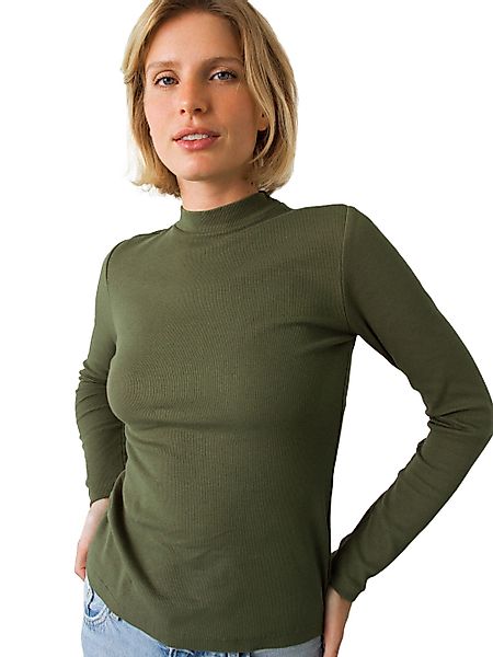 HONEST BASICS Stehkragenshirt aus OCS-zertifizierter Bio-Baumwolle günstig online kaufen