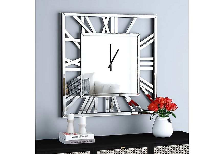 Yorbay Wanduhr Moderne Design Wanduhr mit Spiegeleffekt Römische Ziffern günstig online kaufen