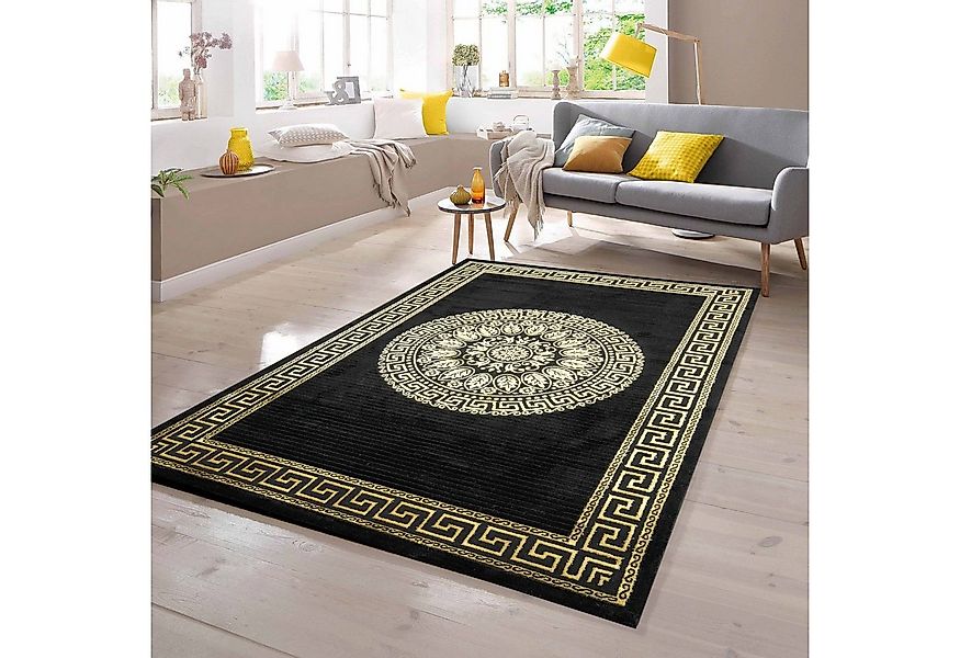 TeppichHome24 Teppich Teppich Modern Muster in schwarz gold, rechteckig günstig online kaufen