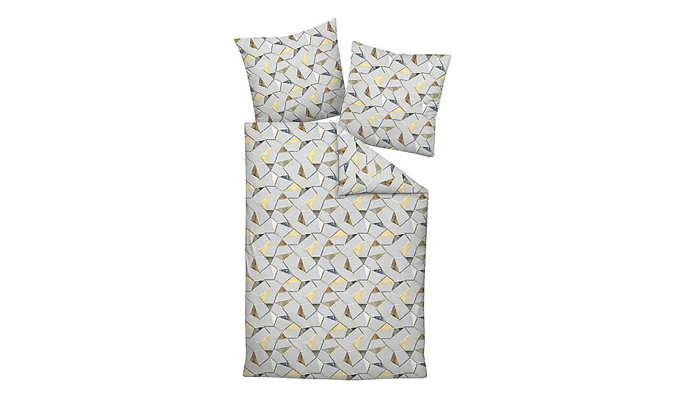 Janine Mako Satin Bettwäsche  Grafik ¦ blau ¦ Maße (cm): B: 135 Bettwaren > günstig online kaufen